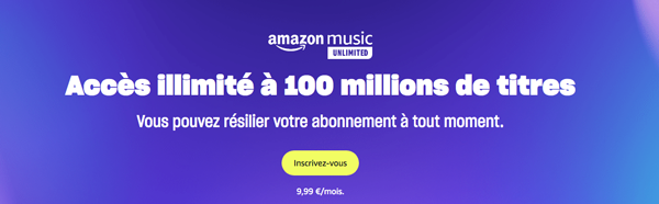 Accédez à Amazon Music Illimité et écoutez plus de 100 millions de titres