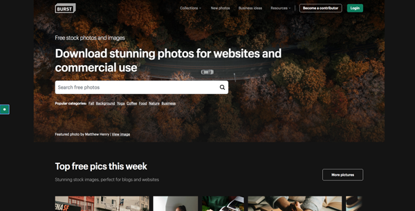 Burst propose des images libres de droits spécifiquement conçues pour les entrepreneurs. Les images sont gratuites et idéales pour les sites de commerce électronique et les publicités.