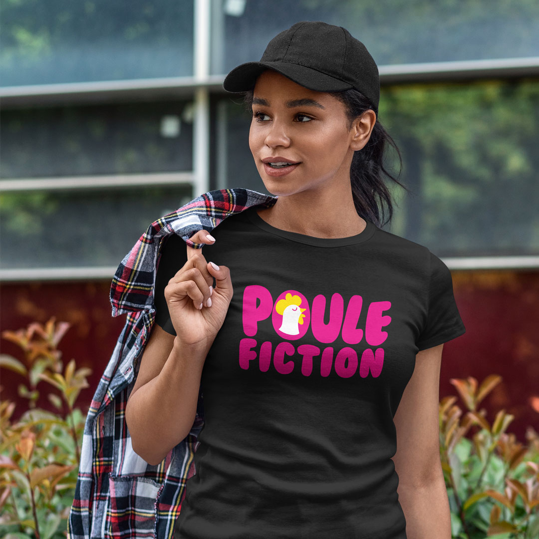 Poule Fiction by CD-MENTIEL STORE - Tshirt Noir Femme