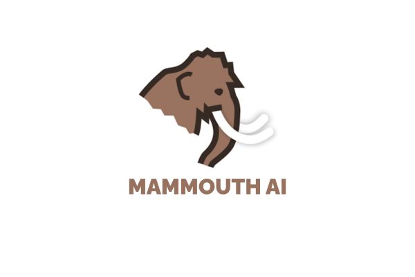 Logo stylisé de Mammouth AI représentant une tête de mammouth brun avec des défenses blanches, illustrant la plateforme française d’accès multi-IA.