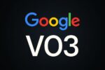 Logo Google VO3 sur fond sombre, illustrant l’outil de génération vidéo par intelligence artificielle développé par Google.