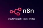 Illustration graphique représentant la plateforme n8n avec son logo, outil no-code d’automatisation des workflows