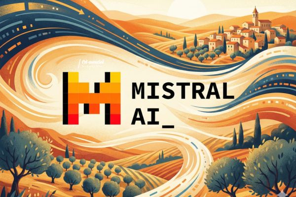 Illustration artistique représentant le logo de Mistral AI pour la sortie du modèle Mistral 3.