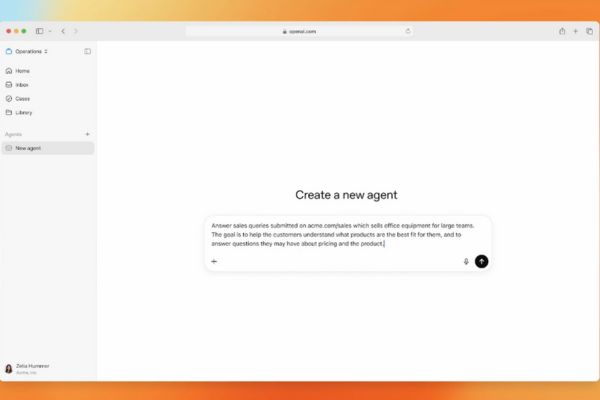Interface OpenAI Frontier montrant la création d’un nouvel agent IA autonome dans un environnement professionnel sécurisé