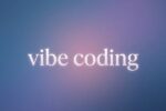 Typographie élégante "vibe coding" sur un fond dégradé bleu et violet minimaliste, par Gaël Roques.