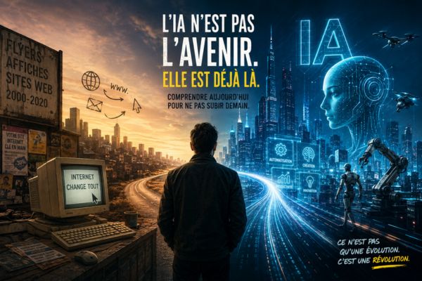 Un entrepreneur observe la transition entre l’ancien monde d’Internet et un futur dominé par l’intelligence artificielle, les robots et les technologies numériques.